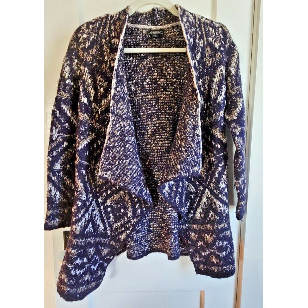 Lucky‎ Brand western drapey open front cardigan coton wool blend woman Sz Small